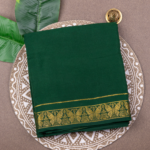 Pure Mysore Silk Green Saree with Gold Zari Border